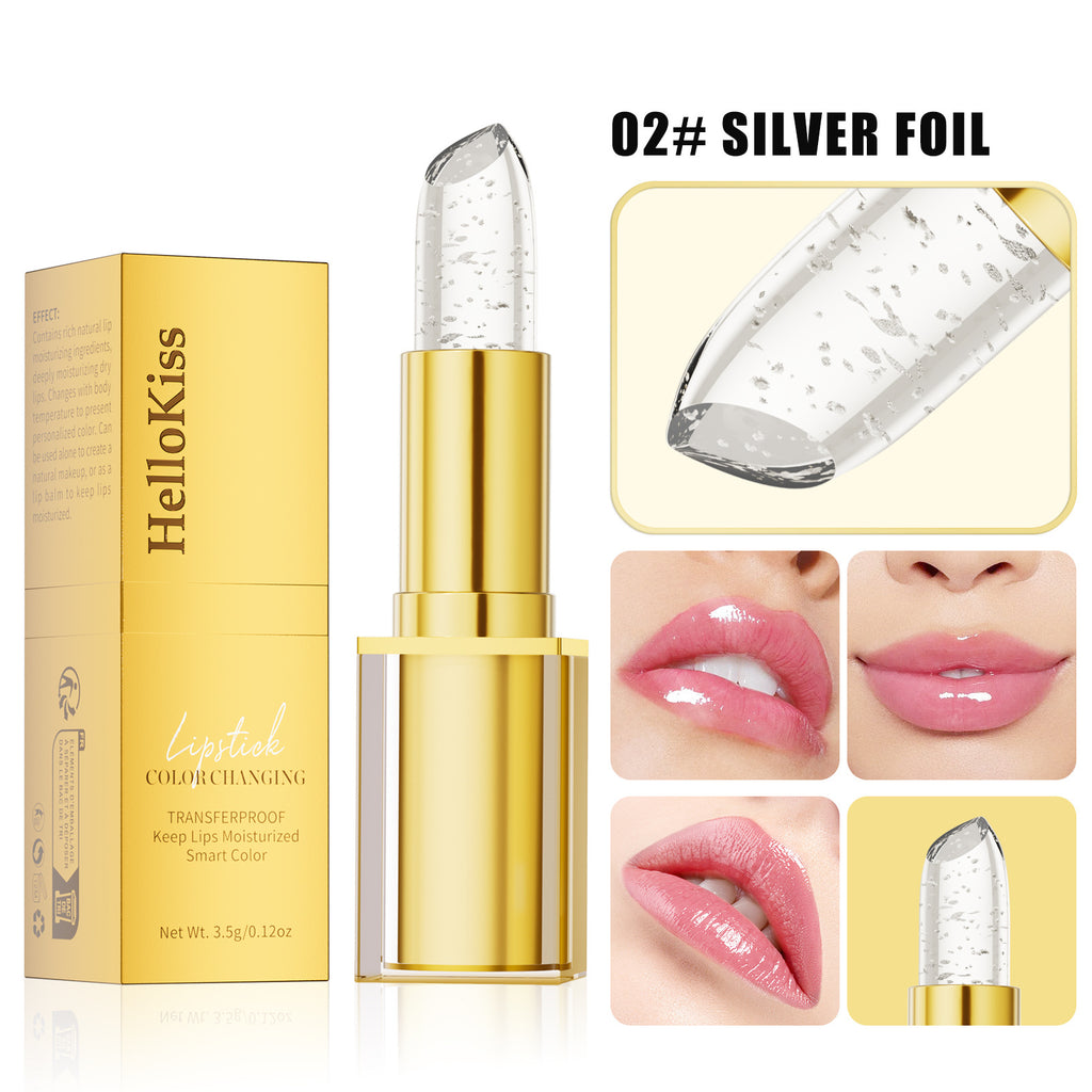 Gold-Infused Temperature-Responsive Hydrating Lipstick With Gold FlakesA Unique Shade For Every Woman